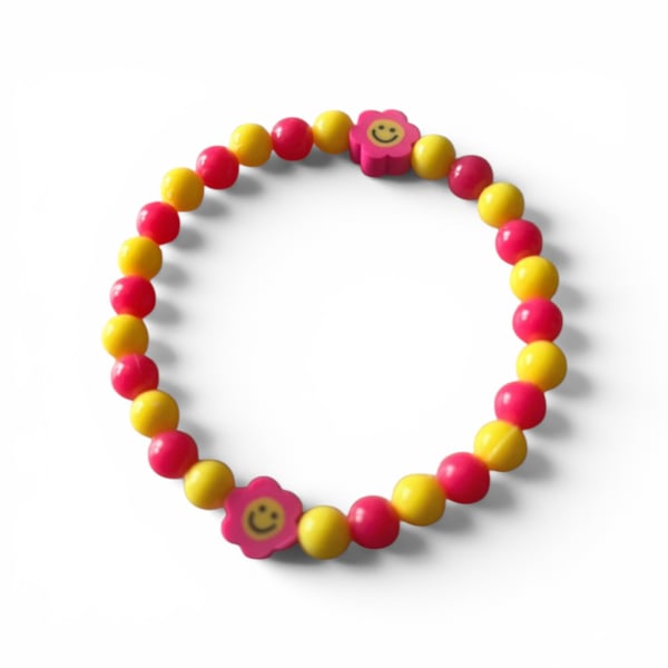 A bright and cheerful handmade children's bracelet 