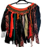 Halloween Goth Dark Fairy Upcycled Belt Skirt Overskirt Black Green Orange and G