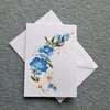 hand painted floral blank greetings card ( ref F 386.B3 )