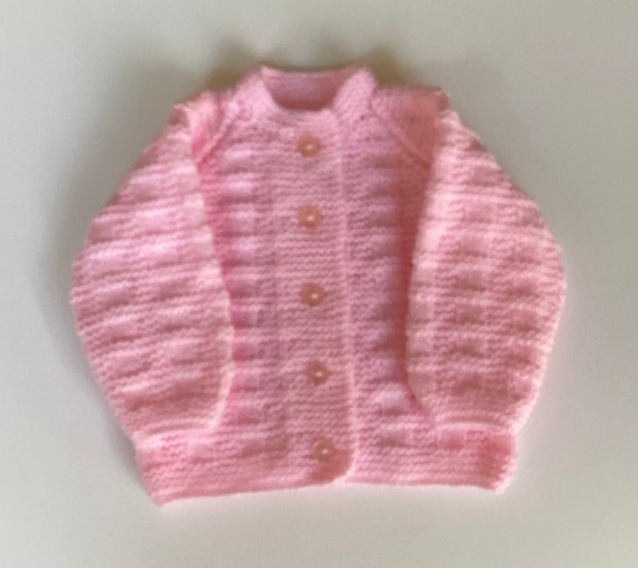 Baby cardigan hand knit 6-9 months