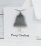 Merry Christmas Card with Festive Silver Bell Christmas Decoration - Image 5