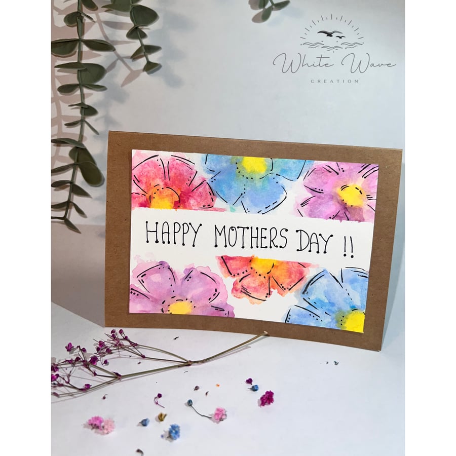 Hand painted water colour floral Mother’s Day card
