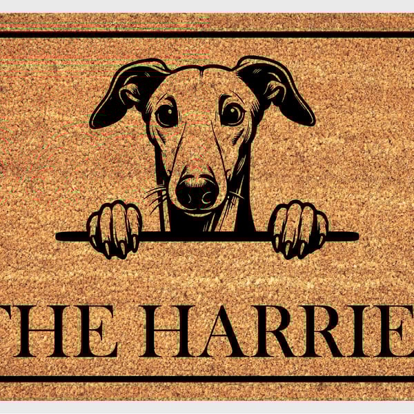 Whippet Door Mat No.1 - Personalised Whippet Welcome Mat - 3 Sizes
