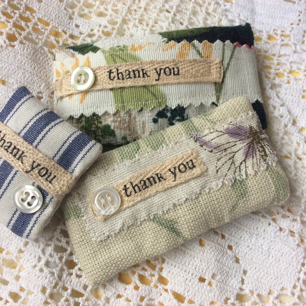 Thank you message lavender bags 