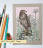 Buzzard original bird art, bird drawing, wall art - Image 3