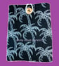 White Palm Tree Print on a Black background. Book-Kindle Sleeve.
