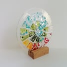 Fused glass rainbow Ammonite