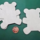 5 x Wooden Plaques   Unfinished 3mm Plywood TEDDY Shape NOT laser cut