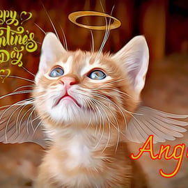 Happy Valentine's Day Angel Card A5