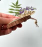 Real Pressed Flower, Knapweed, Hand Painted Wood Slice Hanging Decoration - Image 5