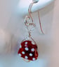 Handmade Murano Glass Toadstool Earrings - Folksy