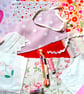 Upcycled slow stitching kit includes fabric, buttons, threads,  lace, ribbon - Image 2
