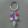  Quartz and Quartzite Keyring Silver Tone