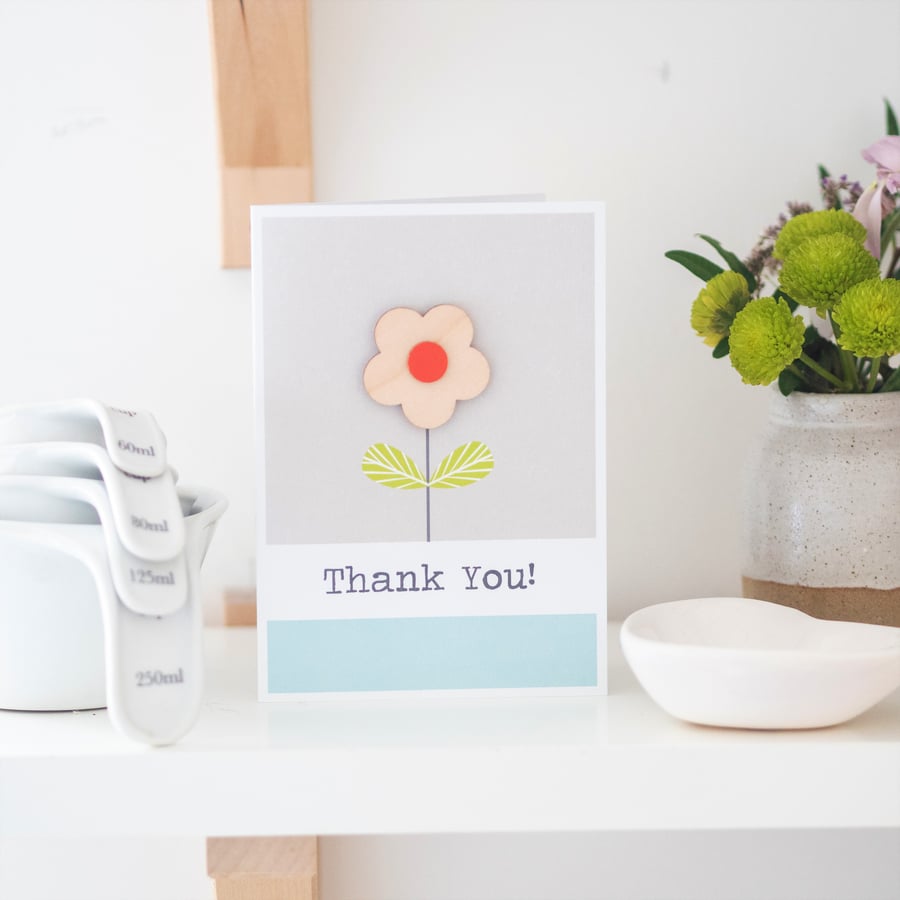 Thank You Card - Handmade Card - Flower
