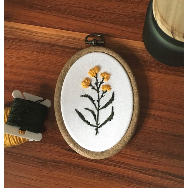 yellow gypsophila tiny hand embroidery
