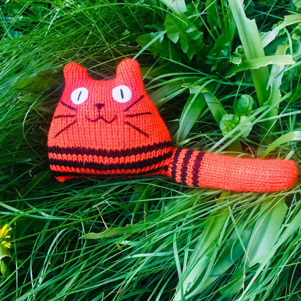 Orange and black kitten with stripes - gift idea for  a cat lady & cat man 