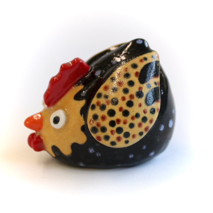 CUTE HANDMADE CERAMIC STONEWARE CHICKEN