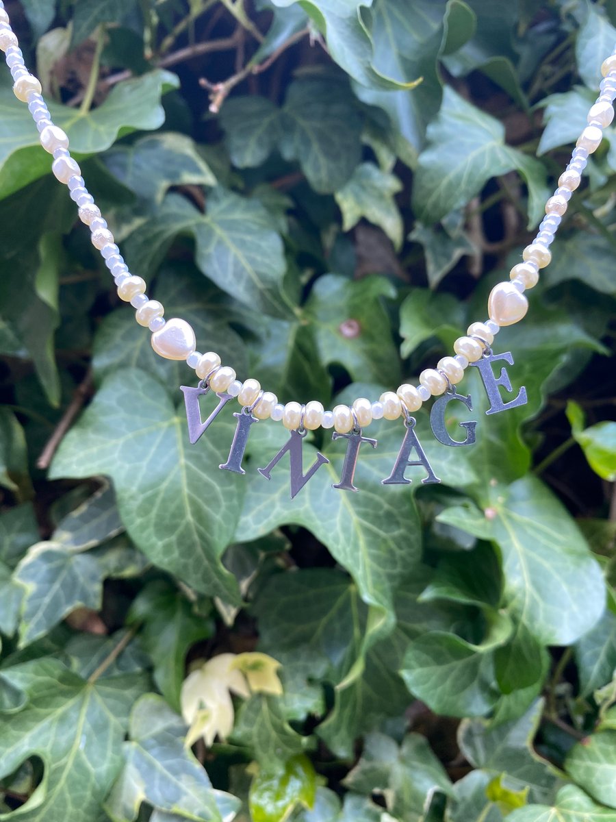 Vintage - word Choker Necklace 