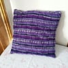 Purple Waffle cushion, hand-knitted