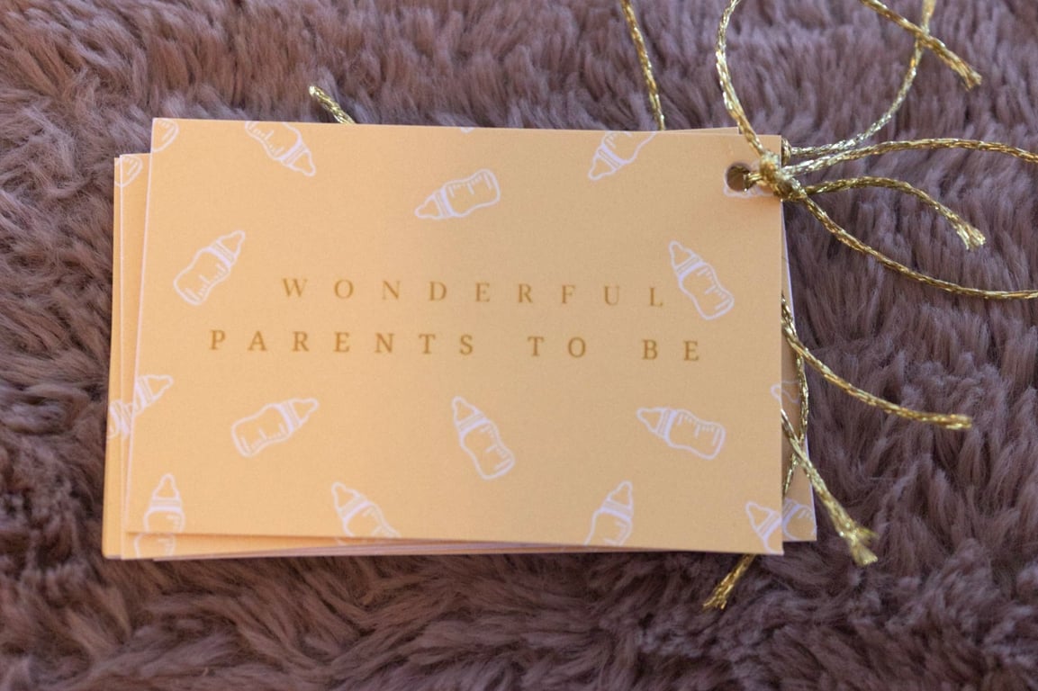 5 Baby shower  Milk bottle Gift tags yellow, blue, pink