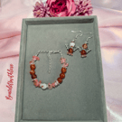Carnelian & Cherry Quartz bracelet with matching earrings 