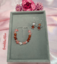 Carnelian & Cherry Quartz bracelet with matching earrings  - Image 1