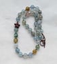 Beryl morganite necklace with howlite star on knotted cord - Image 1