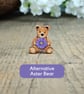 Handmade Aster Teddy Bear Brooch, September Birth Flower, Personalised Pin - Image 9