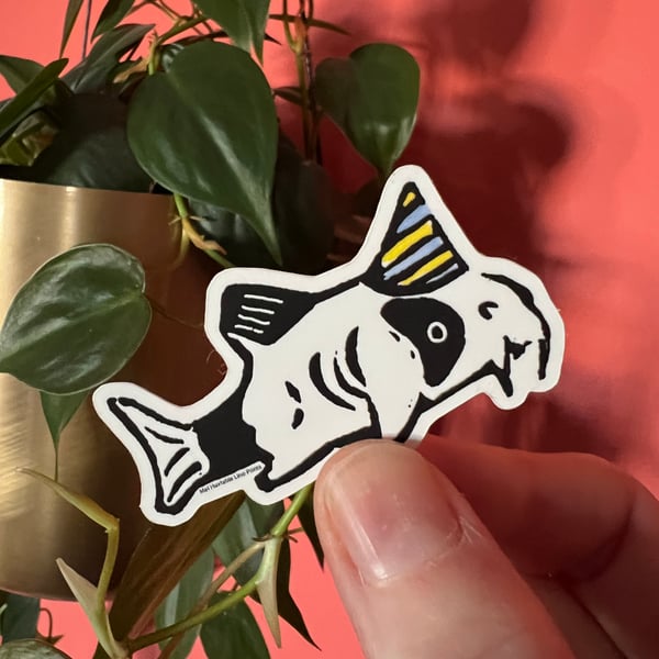 Party Panda Corydora Lino Print Vinyl Sticker