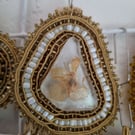 Sea Prism – Gold & White Seaglass Pendant