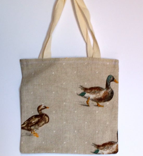 Mini tote bag printed with mallards