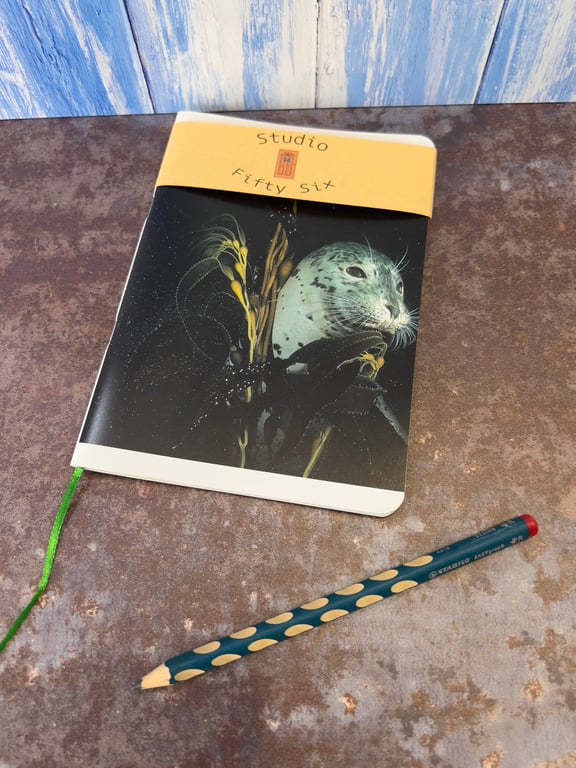 Notebook, Marine themed, A5 (ish), made from up-cycled and recycled materials.