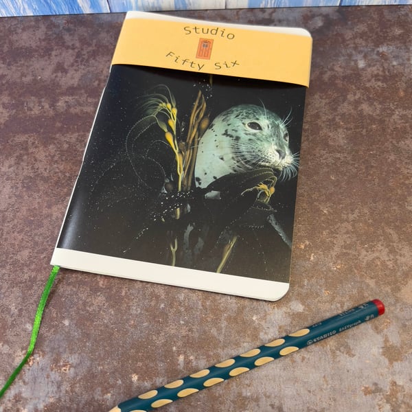 Notebook, Marine themed, A5 (ish), made from up-cycled and recycled materials.