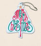 Merry Christmas Word Art Tree Decoration - Embroidered Ornament