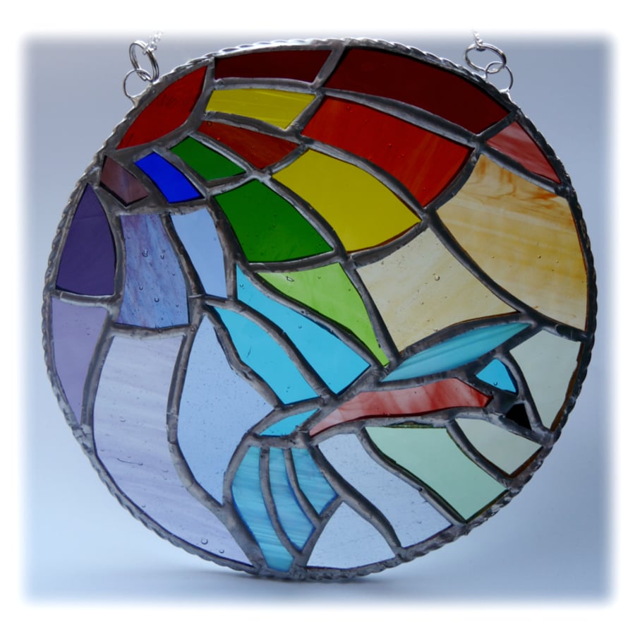 Kingfisher Rainbow Ring Stained Glass Suncatcher 