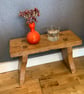 Solid Pine Wood Milking Stool Rustic Seat Table