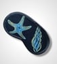 Navy Blue Sea Shells Linen Lotus Flower Lavender Eye Mask