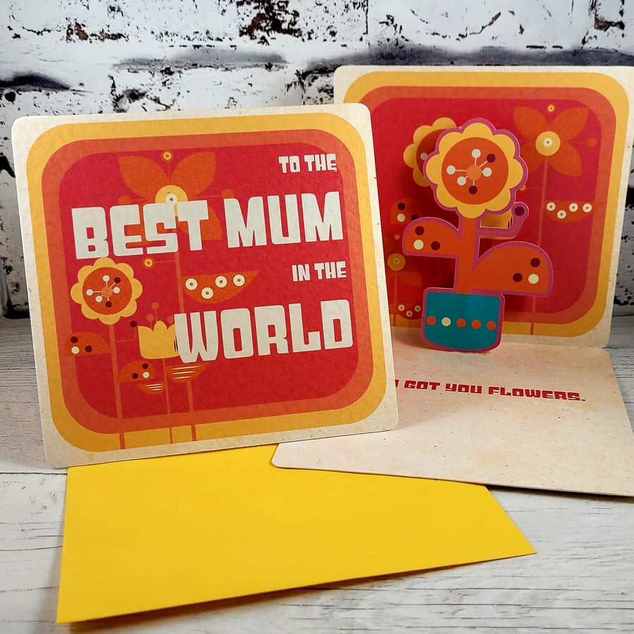 Best Mum in the world Mother's Day Card - Folksy