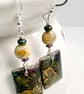 By the Lily Pond Euphorbia Botanical Print Earrings - Image 3