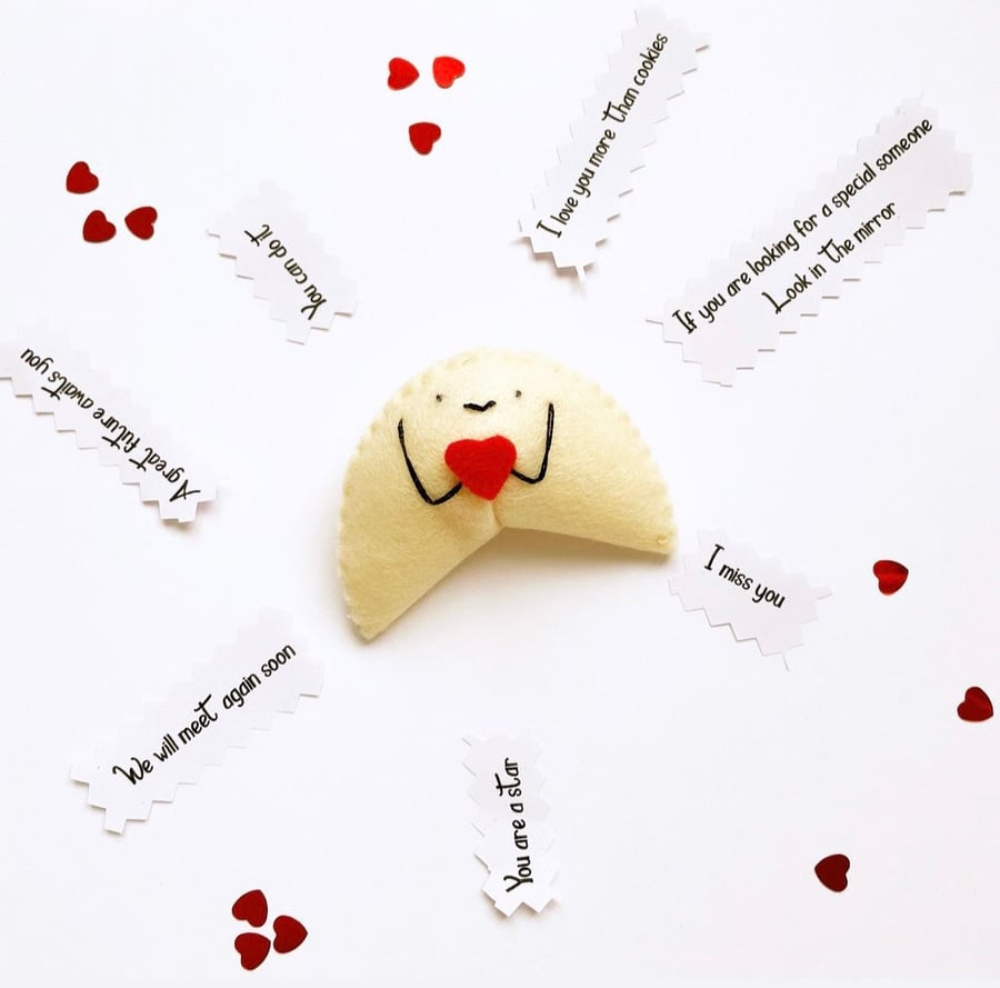 Personalized Felt Fortune Cookie, Quirky Keepsake Gift