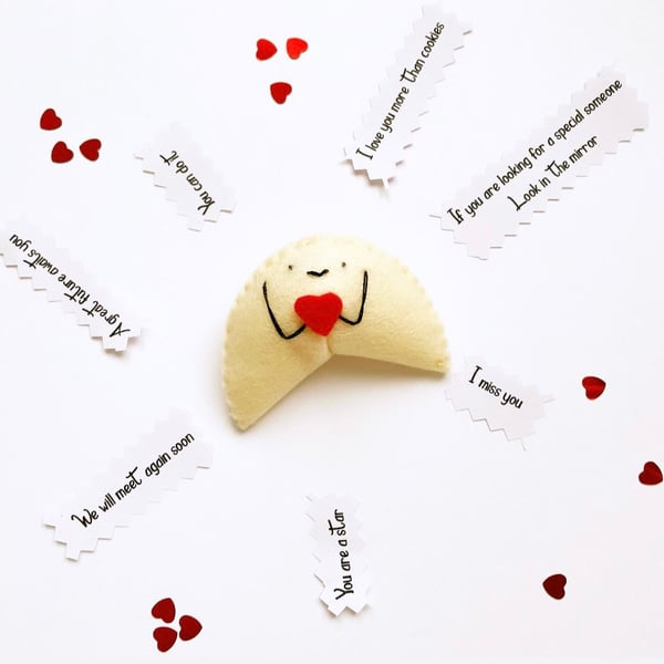 Personalized Felt Fortune Cookie, Quirky Keepsake Gift