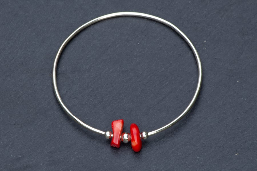 Red coral bangle on sale