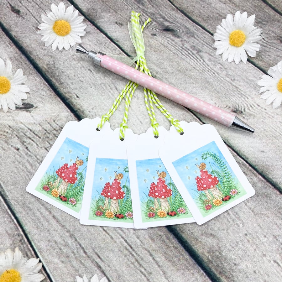 Toadstool & Snail ‘Stargazing’ Gift Tags - set of 4 tags