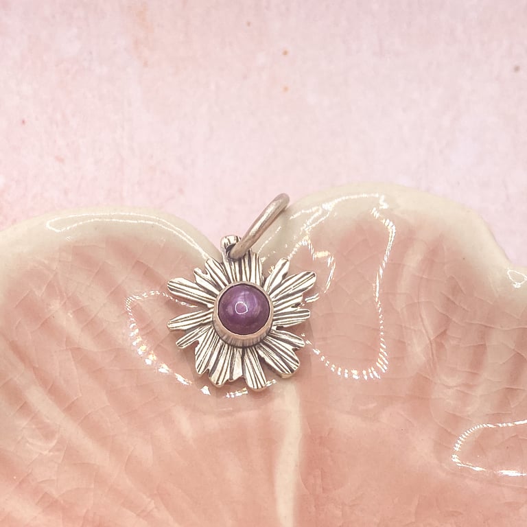 Star Ruby Silver Pendant Handmade
