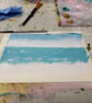 Acrylic  Painted Floral Seascape Print Greeting Card - Image 2