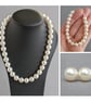 Chunky Cream Pearl Jewellery Set - Ivory Necklace, Bracelet and Earrings Set