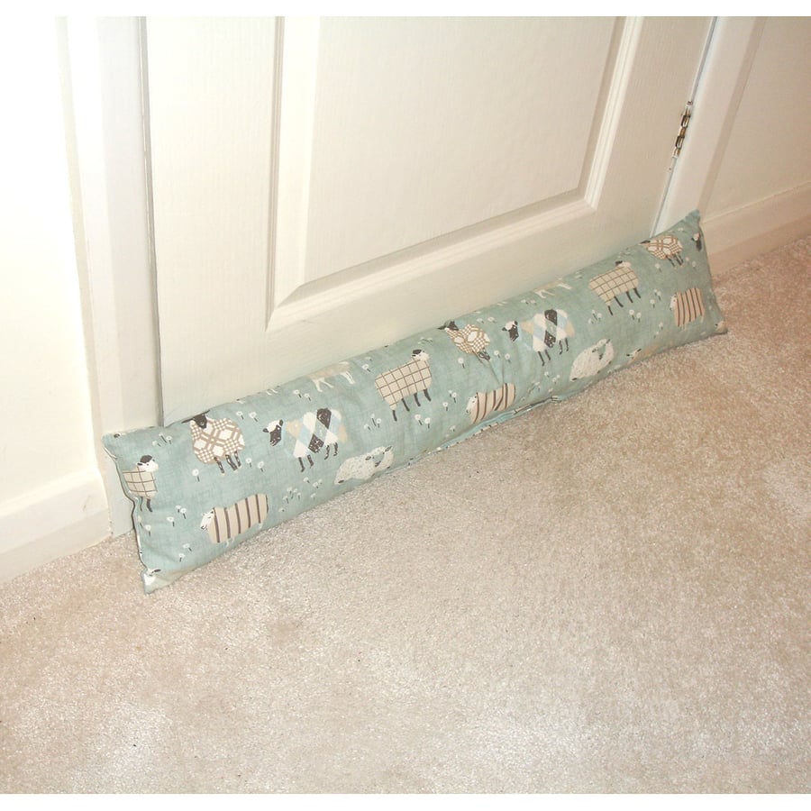 Draught Excluder Sheep Duck Egg Blue