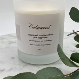Cedarwood Candle - Rapeseed and Coconut blend
