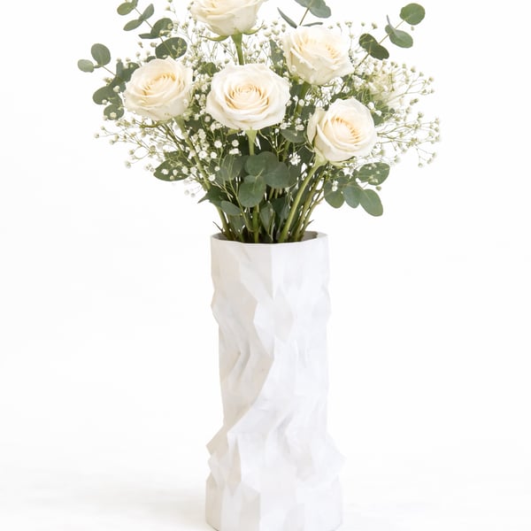 Geometric Decorative Vase – 3D Printed Modern Flower Vase
