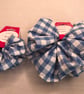 Blue gingham school bows, scrunchies, hair bands and ribbon accessories - Image 2